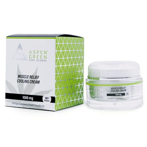 Aspen Green Muscle Relief Cooling Cream with cannabinoids