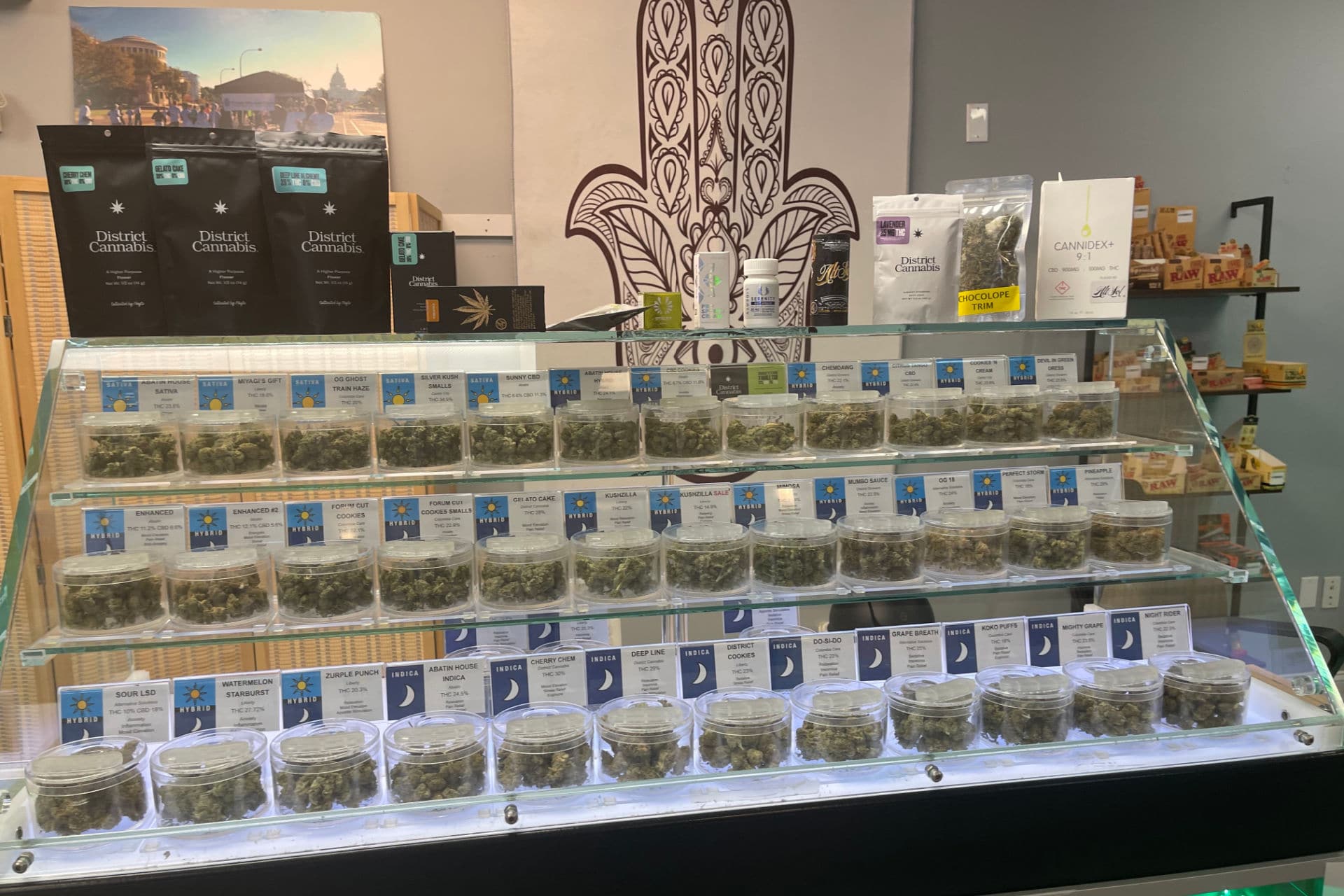 Shopping for cannabis at Takoma Wellness medical dispensary in Washington, D.C.