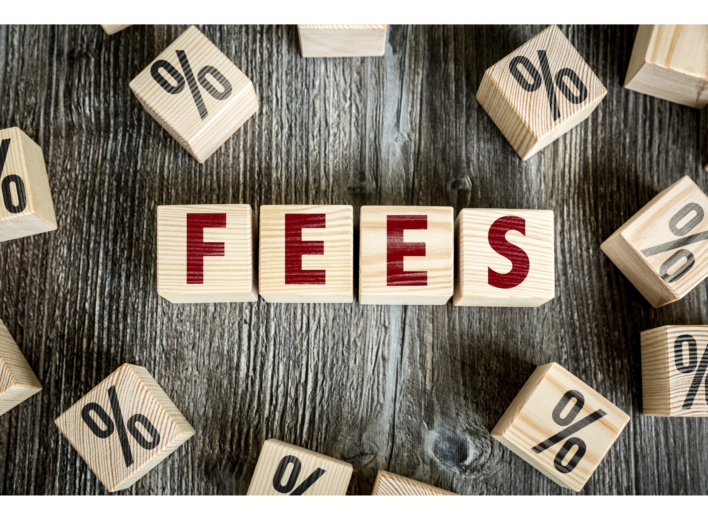 The word “Fees” and percentage symbols referencing cannabis delivery service fees.